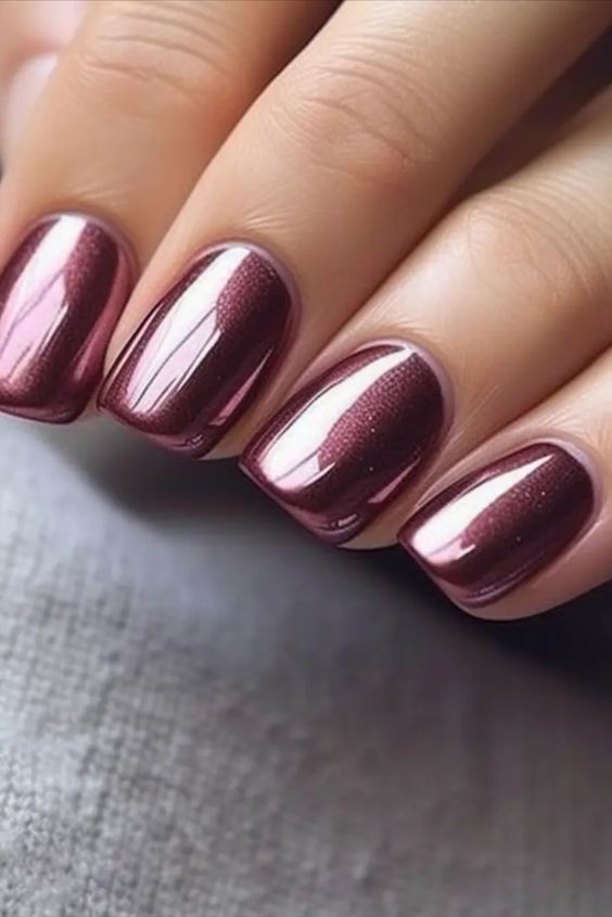 burgundy-chrome-nails